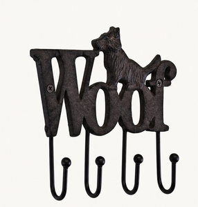 Gancho de pared decorativo vintage de hierro, organizador de llaves y soporte para correa de mascotas con diseño de ladrido, regalo para amantes de los perros, en oferta. - Product Image 3