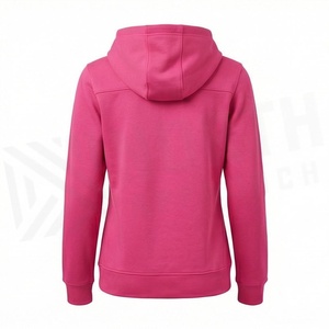 Sweat à capuche d'hiver à manches longues pour femme, personnalisable, couleur unie, logo frontal, en molleton de coton pur, anti-boulochage, OEM - Product Image 2