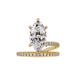 Trendy Beautiful Marquise Solitaire Lab Grown Diamond 1CT 2CT 3CT IGI Certified Open wrap for Women 14K Pure Gold Wedding <b>Rings</b> - Product Image 1