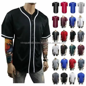 Wholesale Customizable Short Sleeve <b>Baseball</b> Jerseys 2 Button Pullover Printed Plain Shirt Personalized Low Price Jerseys - Product Image 5