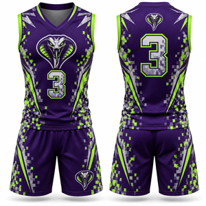 Conjunto de Uniforme de Baloncesto Recreativo: Camiseta y Pantalones Cortos con Paneles Laterales, Costuras Duraderas, Corte Cómodo, Patrón Textil para Juegos Escolares - Product Image 4