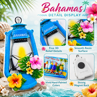 Fournisseur direct du fabricant, aimants de réfrigérateur en résine 3D personnalisés des Bahamas avec accents décoratifs, cadeaux souvenirs en gros