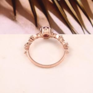 Anillo de Compromiso de Alejandrita, Plata de Ley 925, Chapado en Oro Rosa de 14K, Certificado IGI, Cambio de Color, Regalo para Ella, Fiesta - Product Image 2