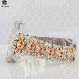Montre de luxe pour femme en acier inoxydable Charm Jewells, boîtier tonneau 38 mm, lunette sertie de diamants, mouvement à quartz analogique, fermoir papillon - Product Image 4