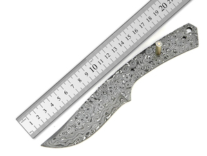 Hoja de acero estampada premium de espiga completa para ensamblaje de mango personalizado, hoja de cuchillo utilitario para exteriores con funda de cuero - Product Image 6