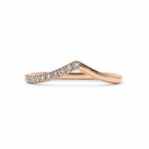 Anillo de Boda a Juego con Diamante Cultivado en Laboratorio de Platino Sólido 950 para Mujer, Color E, Forma de V, 0.12CT, Certificado IGI, VB Arts - Product Image 4