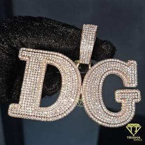 Custom " 35 " Number Pendant Necklace <b>Iced</b> <b>Out</b> Lab Grown Diamond Hip Hop Cuban Link <b>Chain</b> Jewelry Gift - Product Image 6