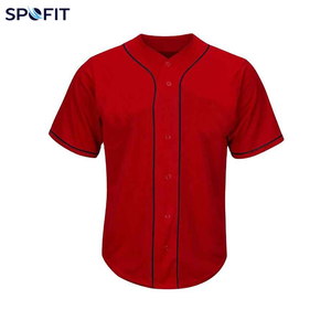 Camiseta de Béisbol para Mujer SPOFIT, Manga Corta, Ajustada, Absorbente de Humedad, Cierre de Botones, Color Sólido, Ropa Deportiva para Adultos - Product Image 4