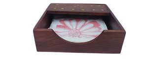 Boîte à mouchoirs multifonctionnelle en bois d'acacia foncé, faite à la main, moderne, autoportante, écologique et décorative - Product Image 6