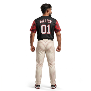 Maillot de baseball personnalisé sublimé 100 % polyester maille à manches courtes anti-humidité streetwear chemise boutonnée pour homme avec nom d'équipe - Product Image 2
