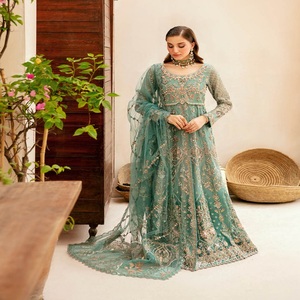 Vestidos de novia de organza bordados de 3 piezas Ramsha para mujer, colección de diseñadores pakistaníes para bodas indias pakistaníes - Product Image 6