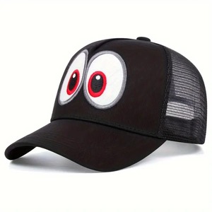 หมวกแก๊ปตาข่ายแบบ Snapback ปรับได้ ลายตาสีแดง น้ำเงิน ดำ สำหรับทุกเพศ สไตล์ลำลอง ใส่ได้ทั้งฤดูใบไม้ผลิและฤดูร้อน ทรง 6 แผง - Product Image 4