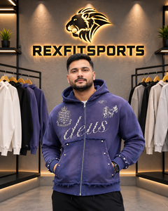 REXFITSPORTS 2026 Custom Purple Graphic <b>Zip</b> Up Hoodie Unisex Cotton Polyester Fleece Streetwear <b>Full</b> <b>Zip</b> <b>Sweatshirt</b> Private - Product Image 5