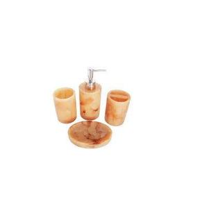 New Arrival Resin <b>Bathroom</b> <b>Accessories</b> <b>Set</b> Soap Glossy Finished Dispenser Tumbler Soap Dish Tray Luxury Hotel Vanity Organizer - Product Image 3