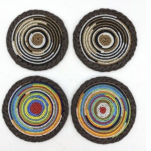 Handmade Glass Seed <b>Beads</b> Coaster With Strong <b>Thread</b> Work Designed For Reliable Daily Use And Decorative Dining Enhancement - Product Image 5