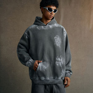 Sweat-shirts à capuche pour hommes en molleton épais 400 g/m² en coton, personnalisables avec logo, effet délavé, style streetwear, haute qualité, vente en gros - Product Image 2