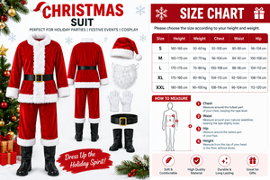 Conjunto de Disfraz Navideño de Santa Claus, Chaqueta Roja de Felpa, Pantalones, Gorro, Cinturón, Barba, Guantes y Accesorios para Fiestas y Eventos Navideños - Product Image 3
