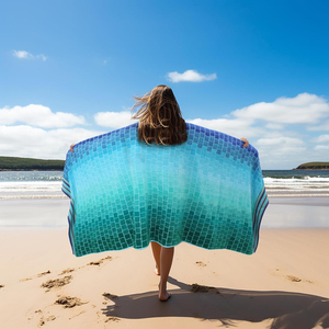 <b>Extra</b> <b>Large</b> Eco-Friendly Luxury Modern Turkish Tropical Double-Sided Quick-Dry Breathable Sports Microfiber Beach Towel Striped - Product Image 4