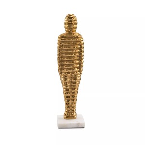 Escultura de Momia Dorada, Figura Decorativa de 20.75 Pulgadas de Alto, Hecha a Mano, Decoración Artística para Mesa de Salón - Product Image 6