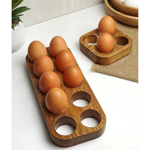 New Style Decorative <b>Egg</b> Rack Wooden <b>Eco</b>-Friendly Space-Saving Kitchen Refrigerator Counter Top use - Product Image 4