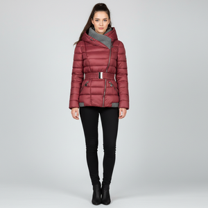 Chaquetas de Invierno para Mujer, Personalizadas, Brillantes, Tejidas, Transpirables, con Capucha, Impermeables, Resistentes al Viento, con Cierre, Tipo Bomber, OEM/ODM - Product Image 6