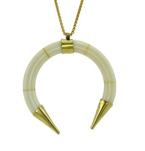 bone crafted Pendant Necklace Gold Plated Chain Vintage Style Unisex Jewelry Set Animal Shape Fashion Accessory horn neck wear - Product Image 1