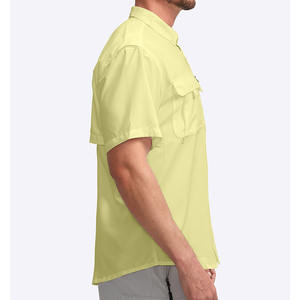 Camisetas de Pesca de Alto Rendimiento, Tejido de Algodón y Spandex, Estilo Urbano, Color Sólido, para Hombre - Product Image 3