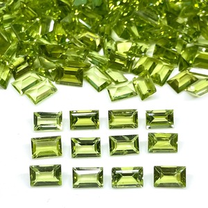 Peridoto Natural, Corte Baguette de 6x4mm, Piedra Verde, Gemas Sueltas, Peridoto Sin Tratar, Lote de Gemas al Por Mayor para Joyería - Product Image 3