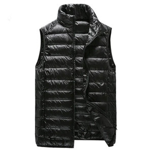 Winter Fashion Boutique Thin Lightweight White 100% Polyester Waterproof Reversible Hip Hop Mens O-Neck Jacket <b>Vest</b> - Product Image 3