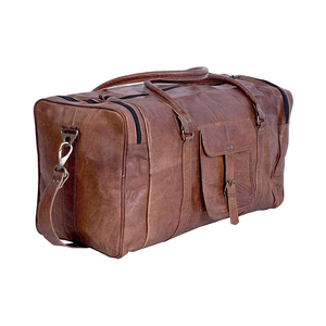 Sac de voyage en cuir de buffle pleine fleur, fait main, moderne et élégant, unisexe, qualité supérieure, fermeture éclair tendance, vente en gros - Product Image 2
