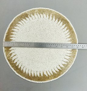 Elegant Handmade Beaded Embroidered Placemats <b>Decorative</b> <b>Table</b> Accessories for Wedding Dinner <b>Party</b> Dining Room and Home <b>Decor</b> - Product Image 6