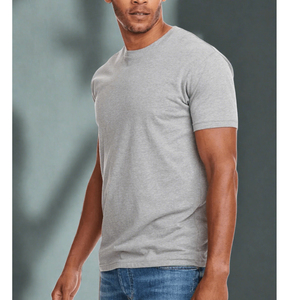 Camiseta de Algodón Negra para Hombre, Corte Ajustado, Cuello Redondo, Manga Corta, Informal, Lisa, Teñida, de Color Sólido, Tejida, Transpirable - Product Image 6