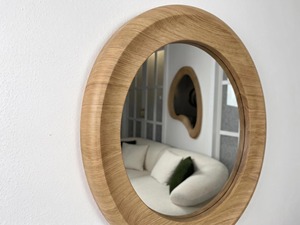 <b>Round</b> Wooden Wall <b>Mirror</b> Modern Handmade Bone Inlay Design 2.5cm Thick for Living Room From REHMAN CRAFT - Product Image 3