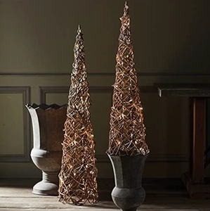 Latest design 47 Inch 35.5 Inch <b>LED</b> Rattan Topiary <b>Tree</b> Set Warm White <b>LED</b> Indoor Outdoor Decorative Topiary <b>Trees</b> - Product Image 2
