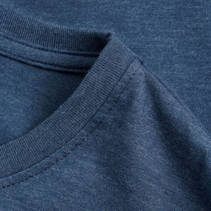 Camiseta de Algodón Azul para Hombre, Manga Corta, Cuello Redondo, Corte Regular, Informal, Tejido de Punto, Color Sólido, Transpirable, Teñido Liso - Product Image 4