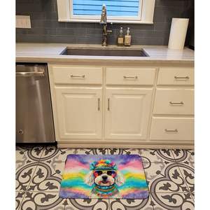Bichon Frise Hippie Dawg tapis de bain en mousse à mémoire de forme lavable en Machine tapis de cuisine Anti-Fatigue coussin de confort pour bain cuisine utilisation - Product Image 2