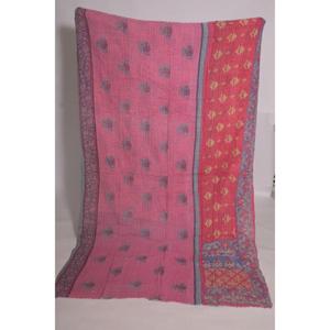 Lavinas Vintage Floral Indian Kantha <b>Quilt</b> Handmade Cotton <b>Throw</b> Eco Friendly Boho Reversible Bedspread Decor All-Season - Product Image 2