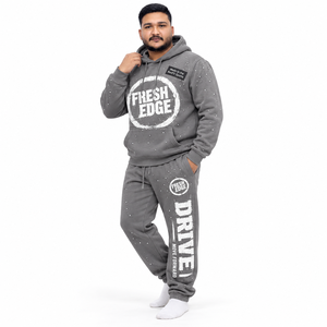 Conjunto Deportivo Personalizado para Hombre, Sudadera con Capucha de Felpa Francesa, Pantalones Deportivos, Estampado DTF con Pedrería, Ropa Urbana Personalizada - Product Image 3