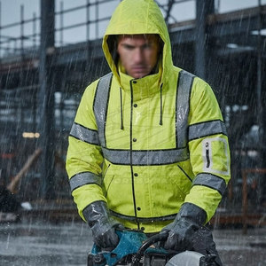 Reflective High Visibility ANSI Class 3 <b>Waterproof</b> Pullover Hoodie with Customized Logo for Sports Training Outdoor Use - Product Image 6