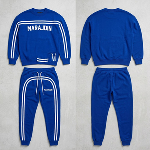 Conjunto Deportivo Personalizado Azul para Mujer, Sudadera de Forro Polar, Pantalones Deportivos, Conjunto de Dos Piezas para Invierno, Impermeable y Ecológico - Product Image 2