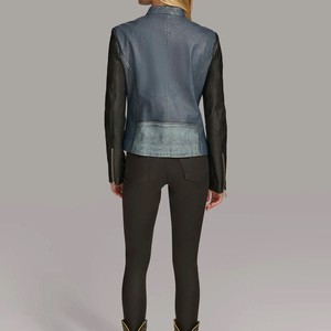 Women Stylish <b>Leather</b> Jacket PU Slim Fit Biker Style Zip Up <b>Short</b> Coat Fashion Wear Comfortable Outerwear - Product Image 2