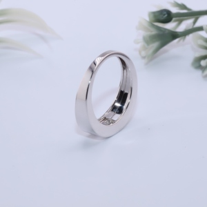 White Gold Men Lab Grown Diamond Ring <b>Floating</b> Radiant Cut Diamond Open <b>Frame</b> Tension Setting Wide Band Wedding Anniversary - Product Image 2