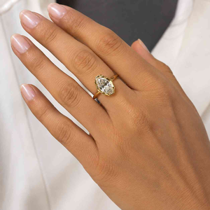 Nuevo Anillo de Diamantes Cuadrados de Moda para Mujer, Oro de 14K, Joyería de Lujo para Bodas y Fiestas, Venta al por Mayor, Corte Ovalado, Diamantes Cultivados en Laboratorio, Certificados por IGI - Product Image 2