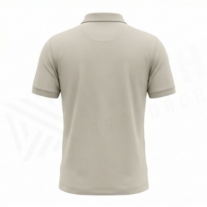 เสื้อโปโลผู้ชายลายเรียบ ผ้าถักระบายอากาศ โพลีเอสเตอร์ผสมคอตตอน โลโก้ด้านหน้า ดีไซน์เรียบง่าย เสื้อผ้ากีฬา ทรงพอดีตัว - Product Image 2