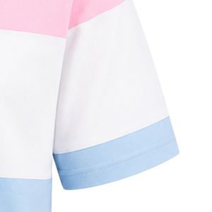 Pink <b>White</b> Light Blue Striped <b>Polo</b> Shirt Short Sleeve Color Block with JJ Logo Embroidery for <b>Men</b> Casual Golf Teamwear Outfit - Product Image 4