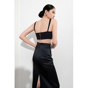 Camisa de Mujer, Top Bandeau de Satén, Sin Mangas, Ajustado, de Rayón, Tejido Elástico, Blusas Elegantes para Mujer - Product Image 6