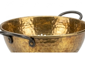 Utensilios y Accesorios de Cocina: Colador de Cobre Martillado con Asas de Hierro y Soporte, Tazón Colador - Product Image 5