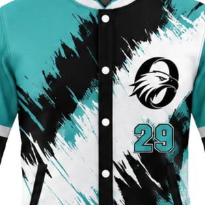 Teal and <b>Black</b> Baseball Jacket and <b>Pants</b> Set Full Sleeve Button Up Top with Matching <b>Pants</b> Lightweight Sports Uniform - Product Image 5