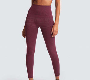 Pantalones de Yoga para Mujer, Cintura Alta, Efecto Levanta Glúteos, Elásticos, Largos hasta el Tobillo, Spandex/Poliéster, Sin Costuras, Secado Rápido - Product Image 2