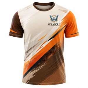 เสื้อยืดพิมพ์ลายทั้งตัวแบบซับลิเมชั่น น้ำหนักเบา ระบายอากาศได้ดี ผลิตจากโพลีเอสเตอร์ เหมาะสำหรับออกกำลังกาย ฟิตเนส วิ่ง เทรนนิ่ง และสำหรับทีม - Product Image 1